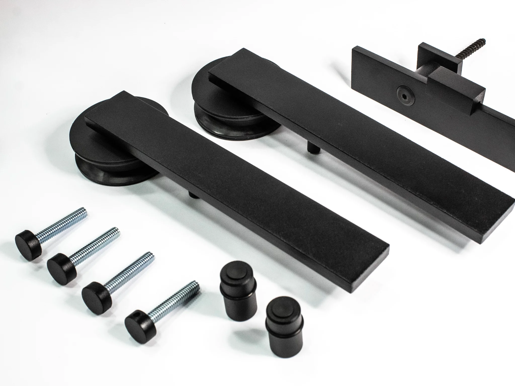 Kit Aparente até 80kg para Porta de Correr Preto Fosco