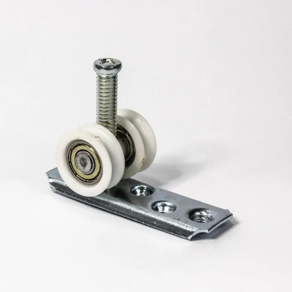 Roldana C&ocirc;ncava 2 rodas com Base Reta 25 mm